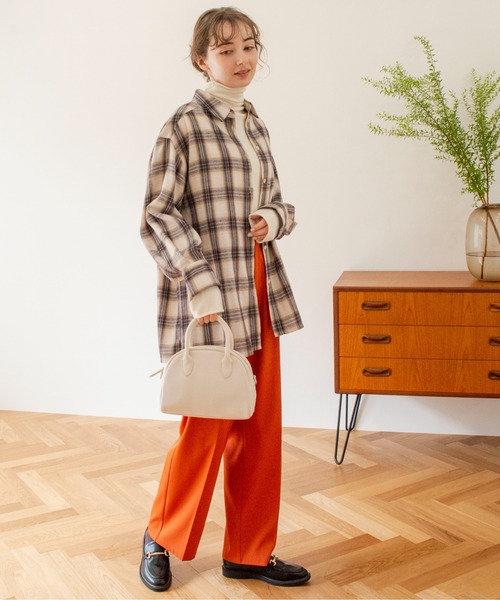 ANGIE（アンジー）の「チェックビックシャツ（シャツ/ブラウス・レディース・ブラック/ベージュ・FREE）」の3枚目の写真