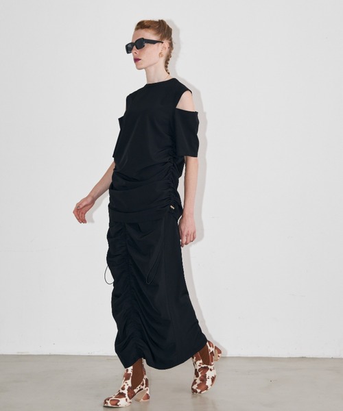 Solace（ソレイス）の「センターシャーリングスカート（スカート・レディース・ブラック/ピンク・MEDIUM/LARGE）」の14枚目の写真