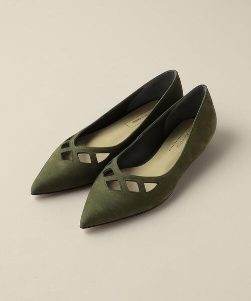 ODETTE E ODILE(オデットエオディール)の「カットアウト フラット15↓↑(パンプス・レディース・ブラック/ダークグリーン/ベージュ/オフホワイト・25cm/21.5cm/22cm/22.5cm/23cm/23.5cm/24cm/24.5cm)」の4枚目の写真