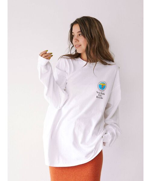 Ungrid（アングリッド）の「NY(new york city)別注 ロゴロングスリーブTee（Tシャツ/カットソー・レディース・オフホワイト/ピンク/ライトグレー・FREE）」の12枚目の写真