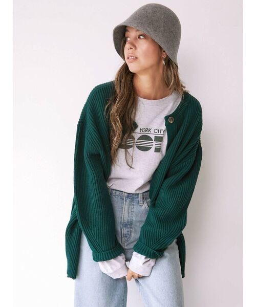 Ungrid（アングリッド）の「NY(new york city)別注 ロゴロングスリーブTee（Tシャツ/カットソー・レディース・オフホワイト/ピンク/ライトグレー・FREE）」の9枚目の写真