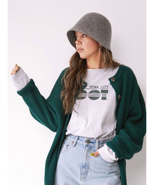 Ungrid（アングリッド）の「NY(new york city)別注 ロゴロングスリーブTee（Tシャツ/カットソー・レディース・オフホワイト/ピンク/ライトグレー・FREE）」の22枚目の写真