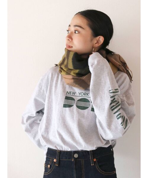 Ungrid（アングリッド）の「NY(new york city)別注 ロゴロングスリーブTee（Tシャツ/カットソー・レディース・オフホワイト/ピンク/ライトグレー・FREE）」の14枚目の写真