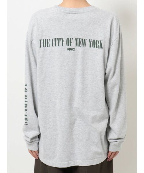 Ungrid（アングリッド）の「NY(new york city)別注 ロゴロングスリーブTee（Tシャツ/カットソー・レディース・オフホワイト/ピンク/ライトグレー・FREE）」の6枚目の写真