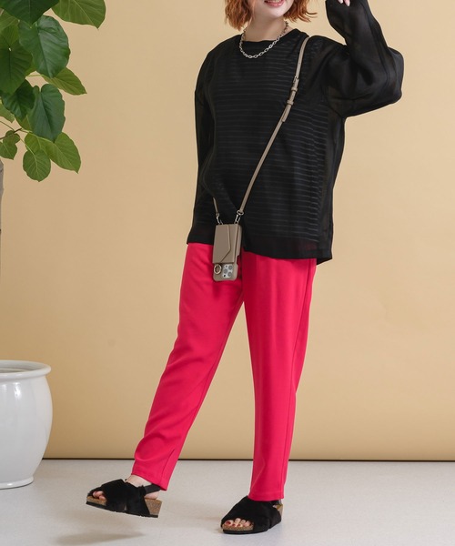 Paradise Picnic(パラダイスピクニック)の「CYAN ウエストギャザーカラーパンツ(その他パンツ・レディース・ブラック/ブルー/ピンク・FREE)」の4枚目の写真