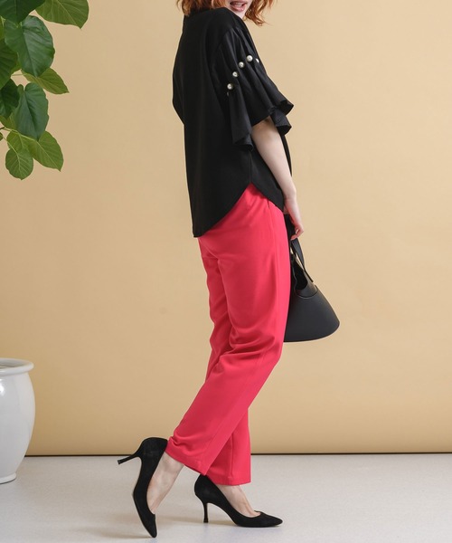 Paradise Picnic(パラダイスピクニック)の「CYAN ウエストギャザーカラーパンツ(その他パンツ・レディース・ブラック/ブルー/ピンク・FREE)」の7枚目の写真