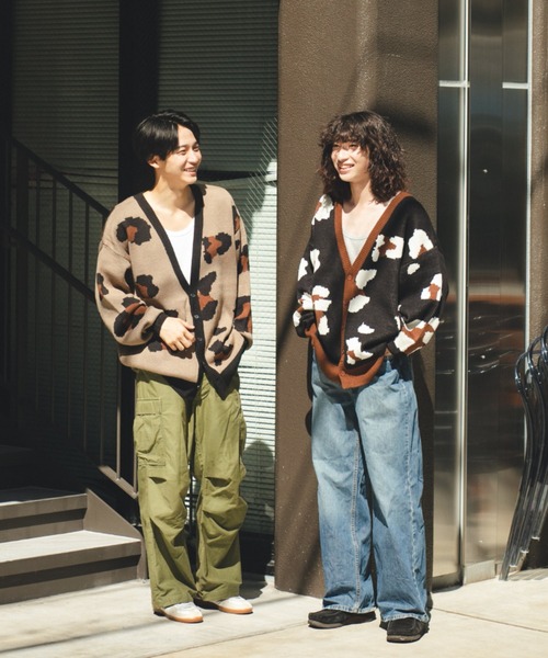 BROKEN BASE(ブロークンベース)の「レオパードニットカーディガン(カーディガン/ボレロ・メンズ・ブラック/ベージュ・LARGE/MEDIUM)」の9枚目の写真
