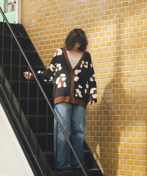 BROKEN BASE(ブロークンベース)の「レオパードニットカーディガン(カーディガン/ボレロ・メンズ・ブラック/ベージュ・LARGE/MEDIUM)」の4枚目の写真