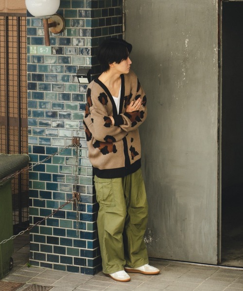 BROKEN BASE(ブロークンベース)の「レオパードニットカーディガン(カーディガン/ボレロ・メンズ・ブラック/ベージュ・LARGE/MEDIUM)」の5枚目の写真