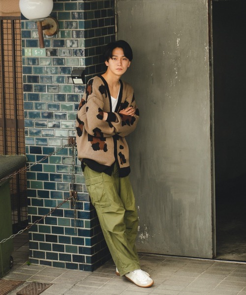 BROKEN BASE(ブロークンベース)の「レオパードニットカーディガン(カーディガン/ボレロ・メンズ・ブラック/ベージュ・LARGE/MEDIUM)」の6枚目の写真