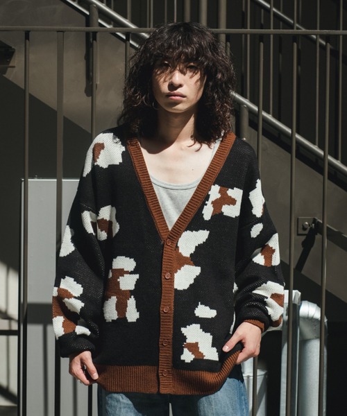 BROKEN BASE(ブロークンベース)の「レオパードニットカーディガン(カーディガン/ボレロ・メンズ・ブラック/ベージュ・LARGE/MEDIUM)」の10枚目の写真