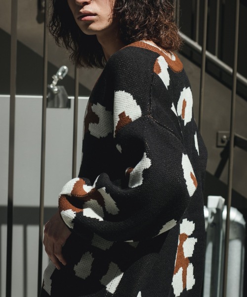 BROKEN BASE(ブロークンベース)の「レオパードニットカーディガン(カーディガン/ボレロ・メンズ・ブラック/ベージュ・LARGE/MEDIUM)」の15枚目の写真