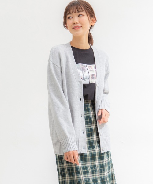 Honeys(ハニーズ)の「Vネックカーデ(カーディガン/ボレロ・レディース・ブラック/ダークグリーン/ブラウン/杢グレー/ベージュ系その他/ダークブルー/グリーン・LL/S/M/L)」の18枚目の写真