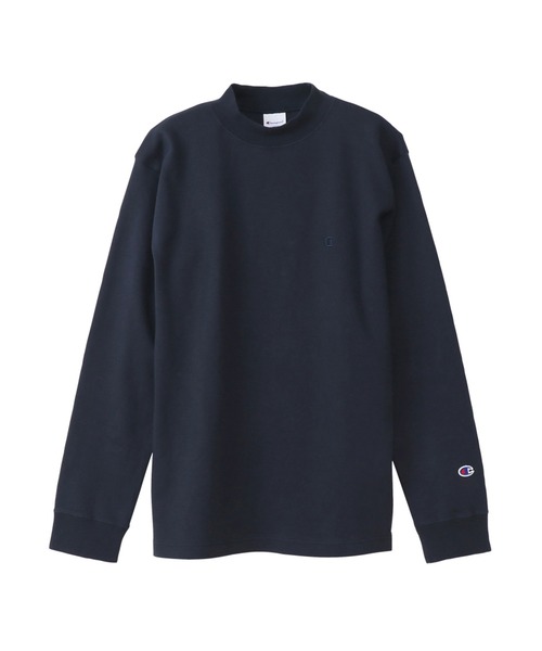 Champion（チャンピオン）の「【Champion/チャンピオン】メンズ ベーシック モックネックロングスリーブTシャツ（Tシャツ/カットソー・メンズ・ブラック/ネイビー/オフホワイト/オリーブ/チャコール/マルーン・MEDIUM/X-LARGE/LARGE/SMALL）」の5枚目の写真
