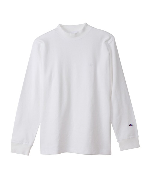 Champion（チャンピオン）の「【Champion/チャンピオン】メンズ ベーシック モックネックロングスリーブTシャツ（Tシャツ/カットソー・メンズ・ブラック/ネイビー/オフホワイト/オリーブ/チャコール/マルーン・MEDIUM/X-LARGE/LARGE/SMALL）」の2枚目の写真