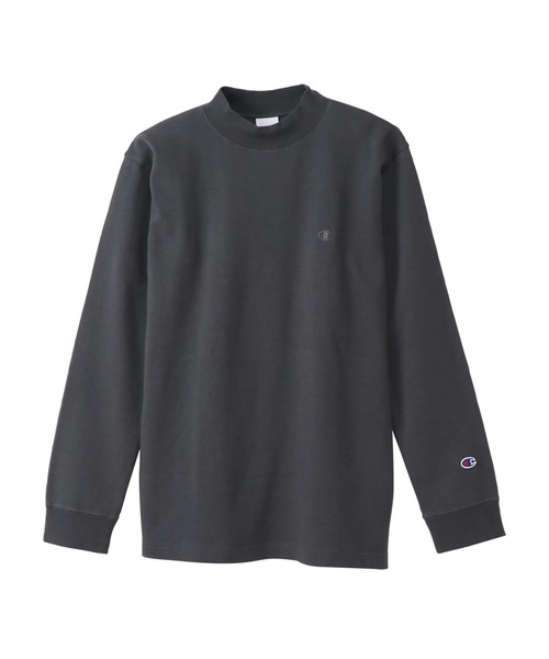 Champion（チャンピオン）の「【Champion/チャンピオン】メンズ ベーシック モックネックロングスリーブTシャツ（Tシャツ/カットソー・メンズ・ブラック/ネイビー/オフホワイト/オリーブ/チャコール/マルーン・MEDIUM/X-LARGE/LARGE/SMALL）」の3枚目の写真