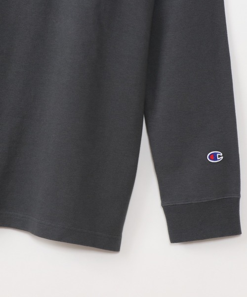 Champion（チャンピオン）の「【Champion/チャンピオン】メンズ ベーシック モックネックロングスリーブTシャツ（Tシャツ/カットソー・メンズ・ブラック/ネイビー/オフホワイト/オリーブ/チャコール/マルーン・MEDIUM/X-LARGE/LARGE/SMALL）」の13枚目の写真