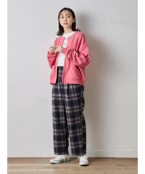 Green Parks(グリーンパークス)の「チェックワイドパンツ(その他パンツ・レディース・グリーン系その他2/ブルー系その他/ハウンドトゥース・FREE)」の7枚目の写真