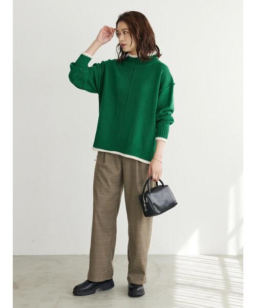 Green Parks(グリーンパークス)の「チェックワイドパンツ(その他パンツ・レディース・グリーン系その他2/ブルー系その他/ハウンドトゥース・FREE)」の9枚目の写真