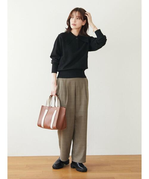 Green Parks(グリーンパークス)の「チェックワイドパンツ(その他パンツ・レディース・グリーン系その他2/ブルー系その他/ハウンドトゥース・FREE)」の17枚目の写真