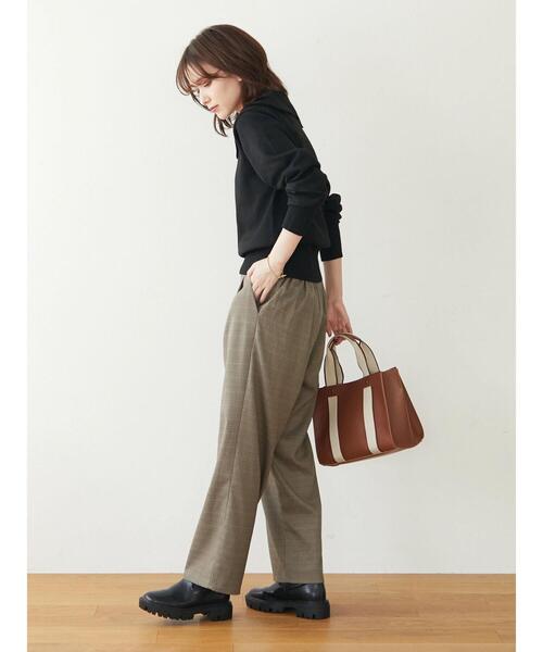 Green Parks(グリーンパークス)の「チェックワイドパンツ(その他パンツ・レディース・グリーン系その他2/ブルー系その他/ハウンドトゥース・FREE)」の18枚目の写真