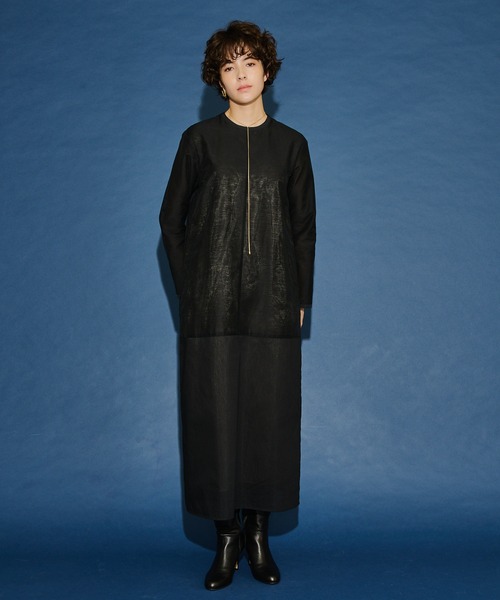 Whim Gazette(ウィムガゼット)の「【GEMINI】シャドーボーダーワンピース(ワンピース・レディース・ブラック・FREE)」の1枚目の写真