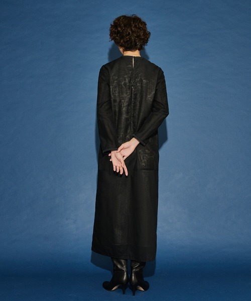 Whim Gazette(ウィムガゼット)の「【GEMINI】シャドーボーダーワンピース(ワンピース・レディース・ブラック・FREE)」の4枚目の写真