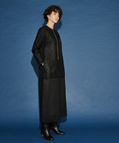 Whim Gazette(ウィムガゼット)の「【GEMINI】シャドーボーダーワンピース(ワンピース・レディース・ブラック・FREE)」の5枚目の写真