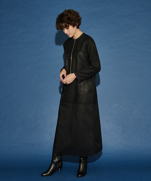 Whim Gazette(ウィムガゼット)の「【GEMINI】シャドーボーダーワンピース(ワンピース・レディース・ブラック・FREE)」の3枚目の写真