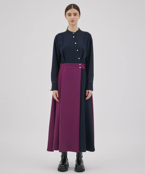 CITY TOKYO（シティトウキョウ）の「ウエストタックバイカラーワンピース（ワンピース・レディース・ブルー/ネイビー・1/2）」の16枚目の写真