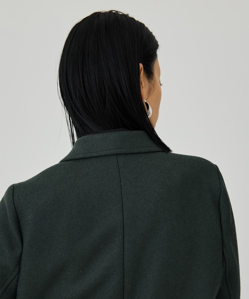 UNITED TOKYO(ユナイテッドトウキョウ)の「レイルボクシーブレストコート(チェスターコート・レディース・ブラック/アイボリー/グレー/インディゴブルー・1/2)」の9枚目の写真