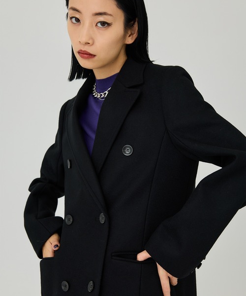 UNITED TOKYO(ユナイテッドトウキョウ)の「レイルボクシーブレストコート(チェスターコート・レディース・ブラック/アイボリー/グレー/インディゴブルー・1/2)」の18枚目の写真