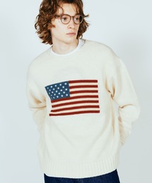 SUNNY SPORTS GOLF / サニースポーツゴルフ FLAG CREW SWEATER 星条旗 フラッグクルーセーター ユニセックス