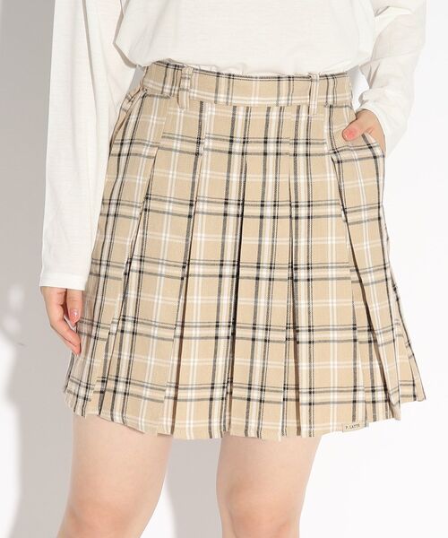 PINK-latte(ピンクラテ)の「◆【ウエスト調整可】着心地バツグン!チェックプリーツスカート(スカート・キッズ・グレー系1/ダークブラウン系1/ブルー系1/ベージュ系1/ブラック/ベージュ/ベージュ系その他2・14/15 /16)」の6枚目の写真