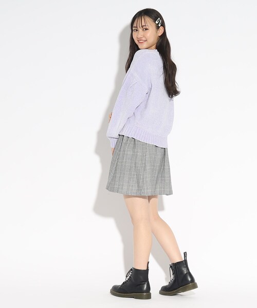 PINK-latte(ピンクラテ)の「◆【ウエスト調整可】着心地バツグン!チェックプリーツスカート(スカート・キッズ・グレー系1/ダークブラウン系1/ブルー系1/ベージュ系1/ブラック/ベージュ/ベージュ系その他2・14/15 /16)」の13枚目の写真