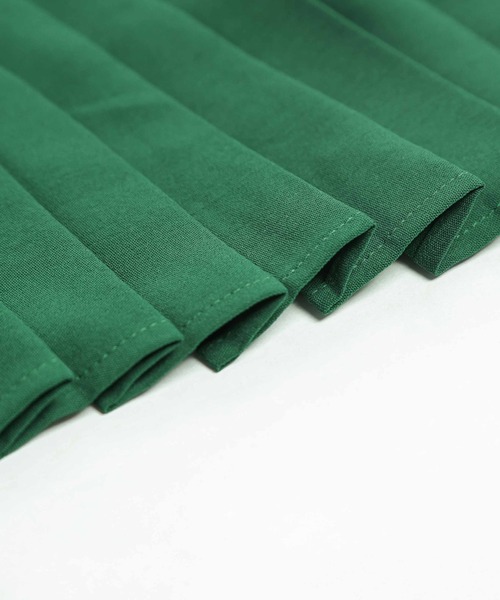 AMELY(エミリー)の「プリーツカラーワンピース(ワンピース・レディース・テラコッタ/グリーン/ベージュ/ブラック/ベージュ系その他/ライトグレー/ピンク/ネイビー・M/L)」の12枚目の写真