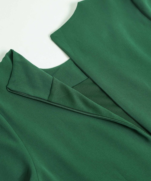 AMELY(エミリー)の「プリーツカラーワンピース(ワンピース・レディース・テラコッタ/グリーン/ベージュ/ブラック/ベージュ系その他/ライトグレー/ピンク/ネイビー・M/L)」の14枚目の写真