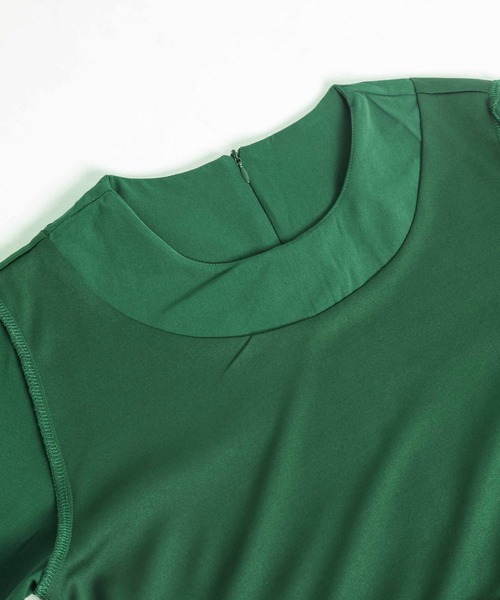 AMELY(エミリー)の「プリーツカラーワンピース(ワンピース・レディース・テラコッタ/グリーン/ベージュ/ブラック/ベージュ系その他/ライトグレー/ピンク/ネイビー・M/L)」の18枚目の写真