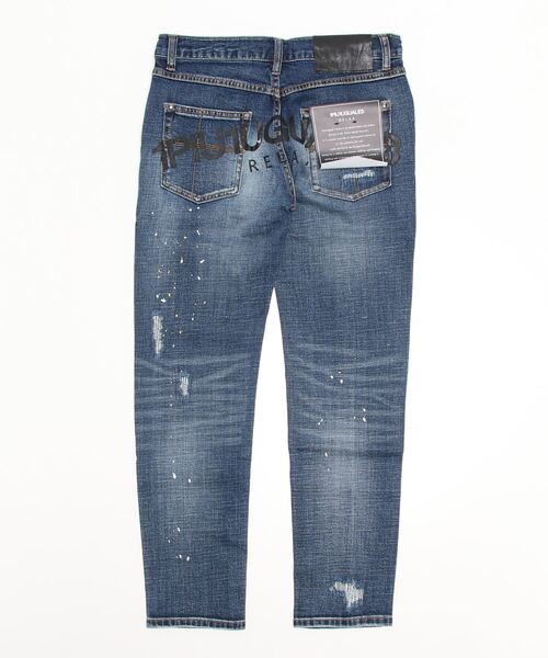 1piu1uguale3 RELAX（ウノピュウノウグァーレトレリラックス）の「【別注】  1PIU1UGUALE3 RELAX バックロゴ ダメージ ジーンズ（デニムパンツ・メンズ・ブルー・S/M/L）」の3枚目の写真