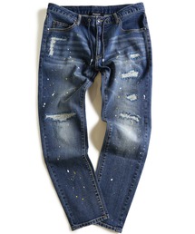 1piu1uguale3 RELAX | 【別注】  1PIU1UGUALE3 RELAX バックロゴ ダメージ ジーンズ(デニムパンツ)