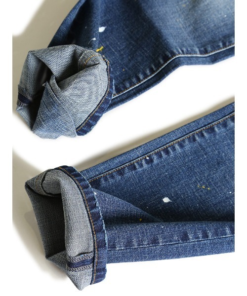 1piu1uguale3 RELAX（ウノピュウノウグァーレトレリラックス）の「【別注】  1PIU1UGUALE3 RELAX バックロゴ ダメージ ジーンズ（デニムパンツ・メンズ・ブルー・S/M/L）」の8枚目の写真