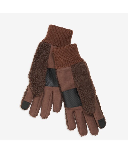 AIGLE(エーグル)の「シェルパグローブ(手袋・レディース・オフホワイト/ブラウン・L/M)」の3枚目の写真