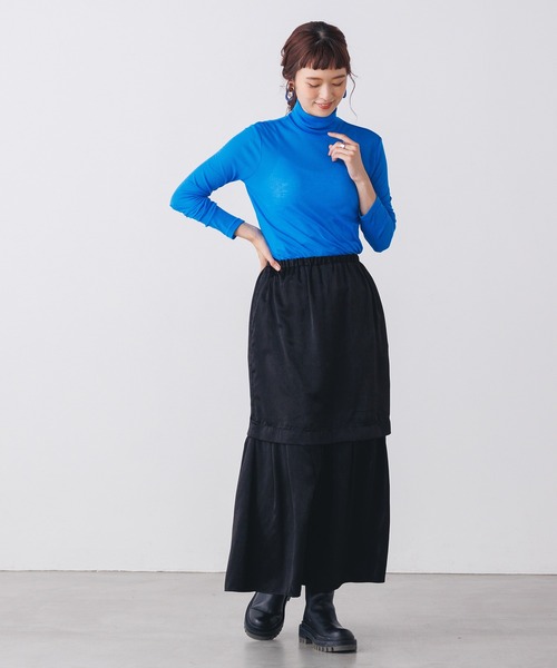 hunch(ハンチ)の「シアーカットリブゆるタートルカットソー (Tシャツ/カットソー・レディース・ブルー/レッド/ブラック/グレー/オフホワイト・FREE)」の14枚目の写真