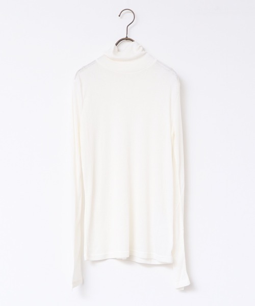 hunch(ハンチ)の「シアーカットリブゆるタートルカットソー (Tシャツ/カットソー・レディース・ブルー/レッド/ブラック/グレー/オフホワイト・FREE)」の17枚目の写真