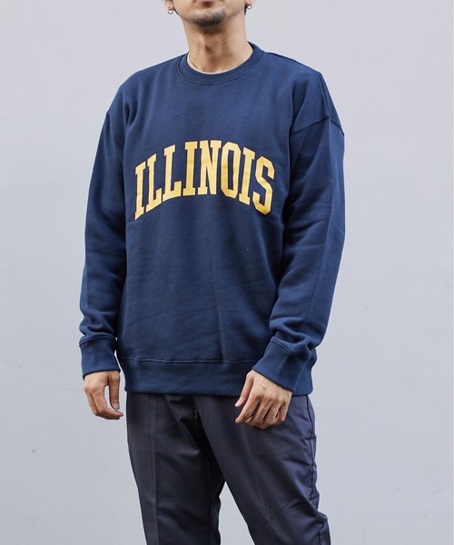 UNIVERSAL OVERALL(ユニバーサルオーバーオール)の「スウェットシャツ【SWEAT SHIRT_ILLINOIS】(スウェット・メンズ・ホワイト/モスグリーン/ヘザーグレー/ダークネイビー・XL/M/L)」の1枚目の写真