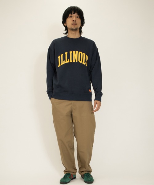 UNIVERSAL OVERALL(ユニバーサルオーバーオール)の「スウェットシャツ【SWEAT SHIRT_ILLINOIS】(スウェット・メンズ・ホワイト/モスグリーン/ヘザーグレー/ダークネイビー・XL/M/L)」の8枚目の写真