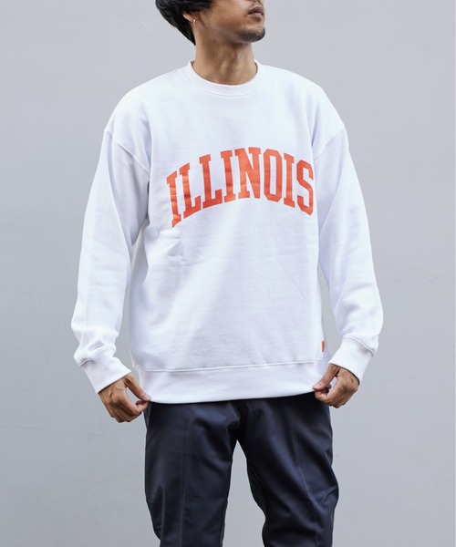 UNIVERSAL OVERALL(ユニバーサルオーバーオール)の「スウェットシャツ【SWEAT SHIRT_ILLINOIS】(スウェット・メンズ・ホワイト/モスグリーン/ヘザーグレー/ダークネイビー・XL/M/L)」の11枚目の写真