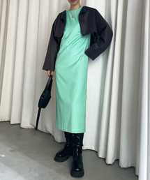 美品 アメリヴィンテージ BALLOON SLEEVE I LINE DRESS Ameri（アメリ）の「BALLOON SLEEVE I LINE DRESS（ワンピース）」 - WEAR