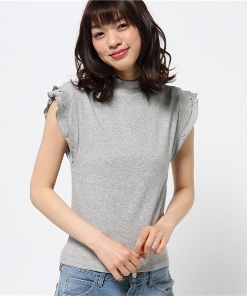 Chico（チコ）の「テレコフリル袖TOPS（Tシャツ/カットソー・レディース・ホワイト/ピンク/グレー/ブラック・FREE）」の12枚目の写真