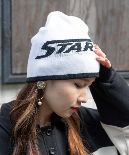 STARTER（スターター）の「∴WEGO/別注STARTER ACRYLIC BEANIE（ニットキャップ/ビーニー・メンズ・ブラック/ホワイト・FREE）」の4枚目の写真